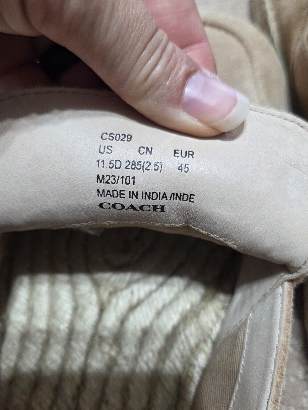 Coach Men's Reilly Espadrilles in a taupe suede colorway Mens Size 11.5D Slip On - Picture 14 of 14